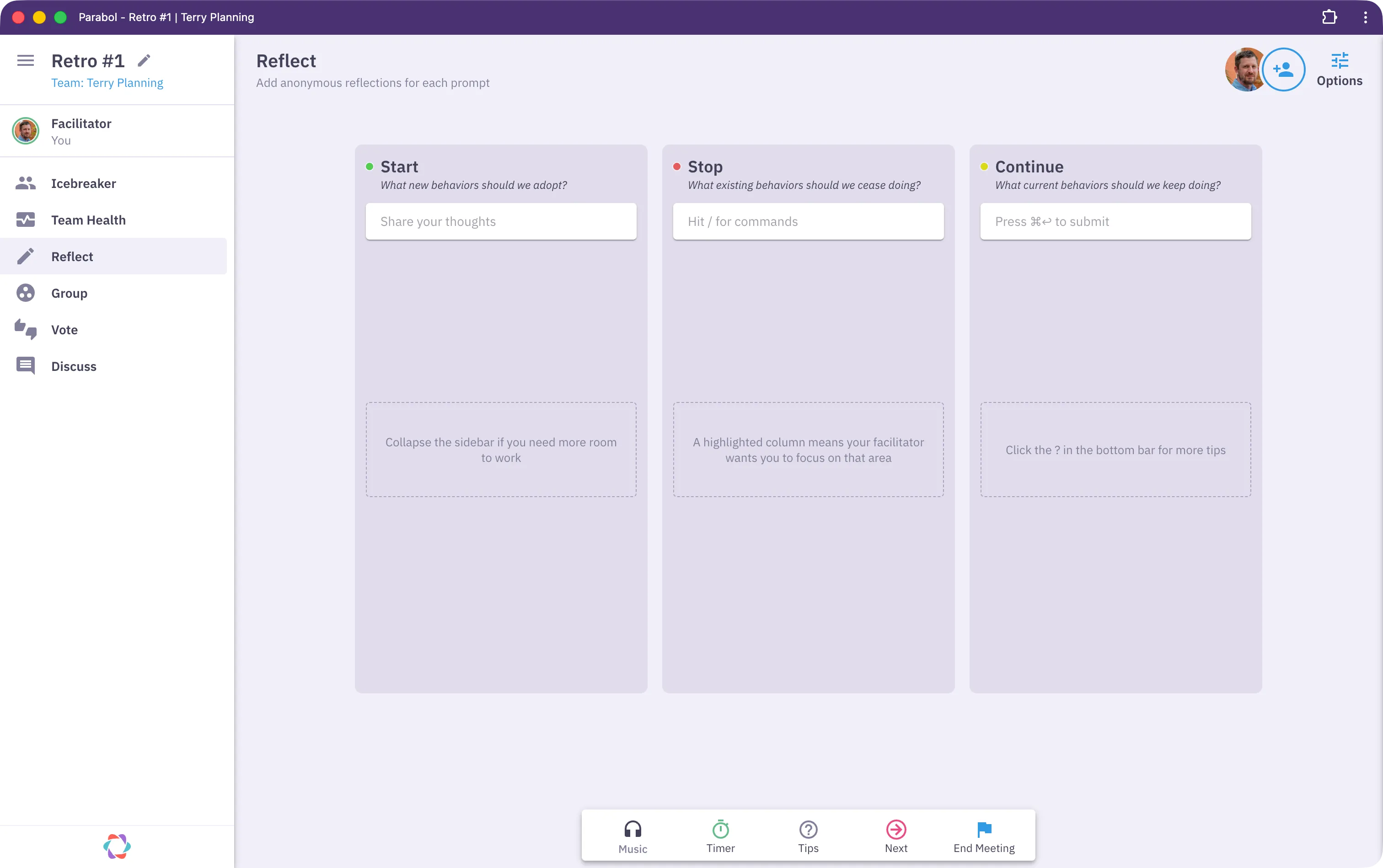 Parabol Retro Reflect Phase UI