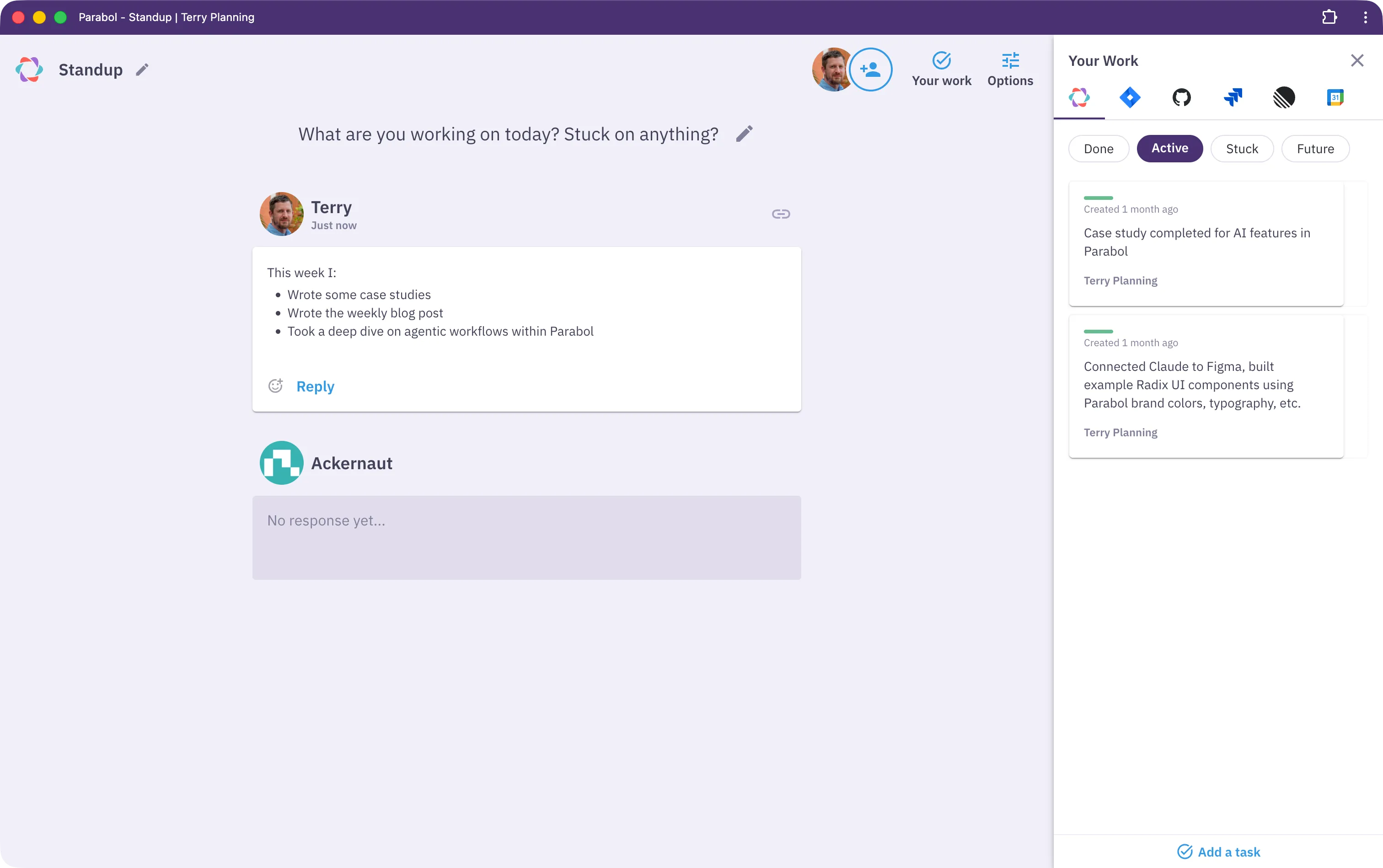 Parabol Standup UI